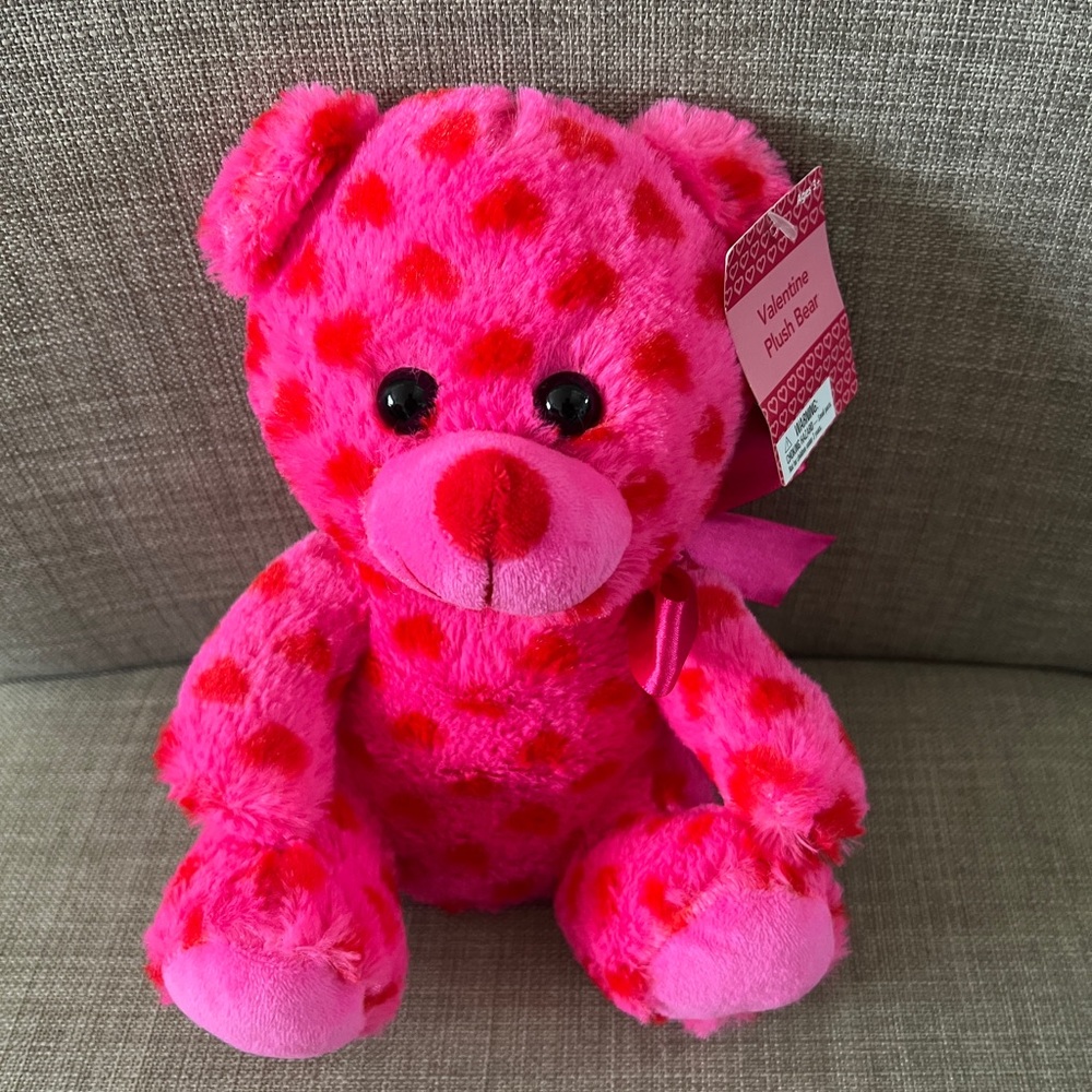 Adorable Pink Polka Dot Bear Plush Toy